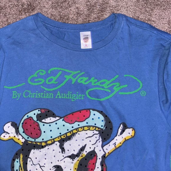 Men’s Don Ed Hardy Muscle Rhinestones T Shirt - medium - Picture 2 of 2